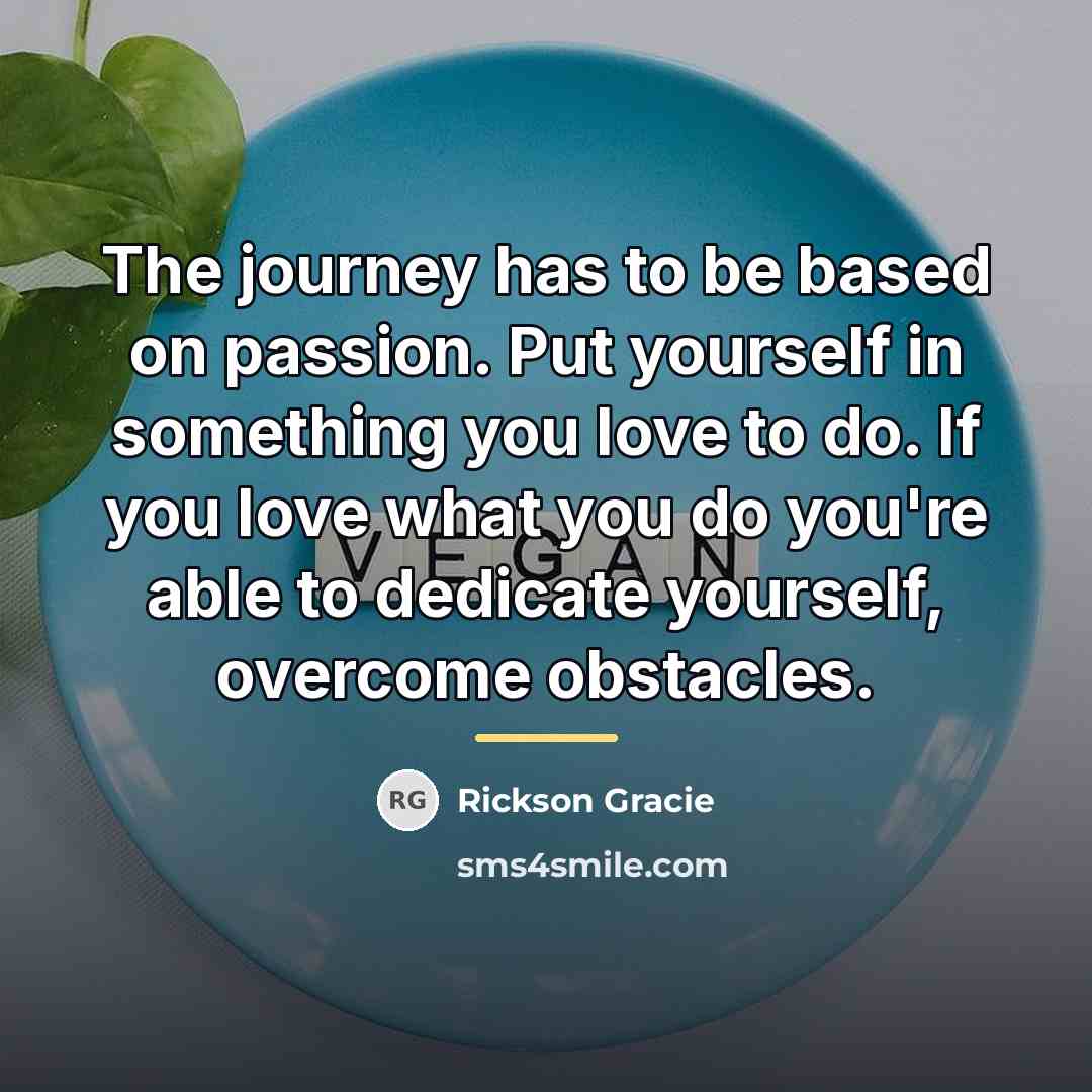 “The journey has to be based on passion. Put yourself…” quote by Rickson Gracie