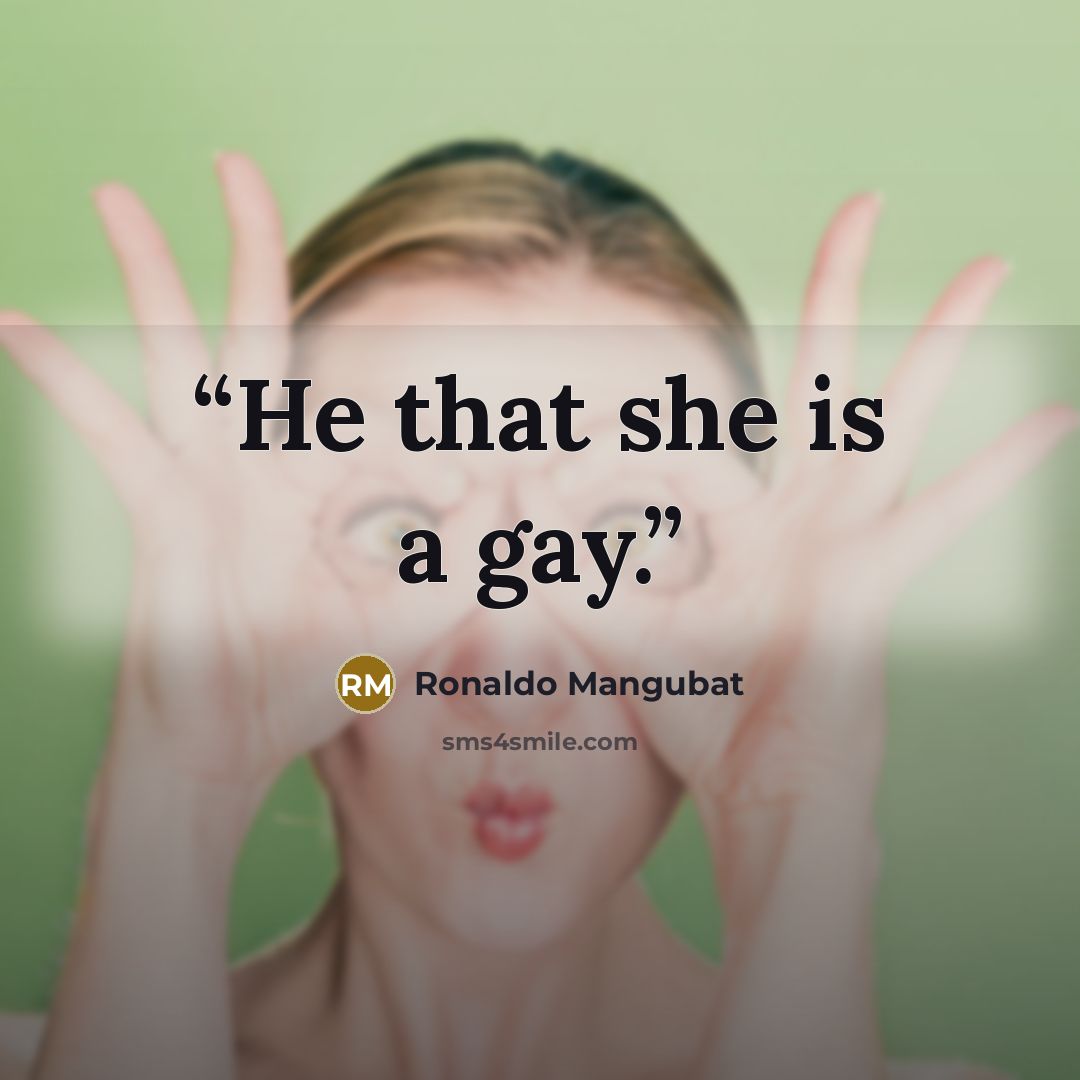 “He that she is a gay.” quote by Ronaldo Mangubat