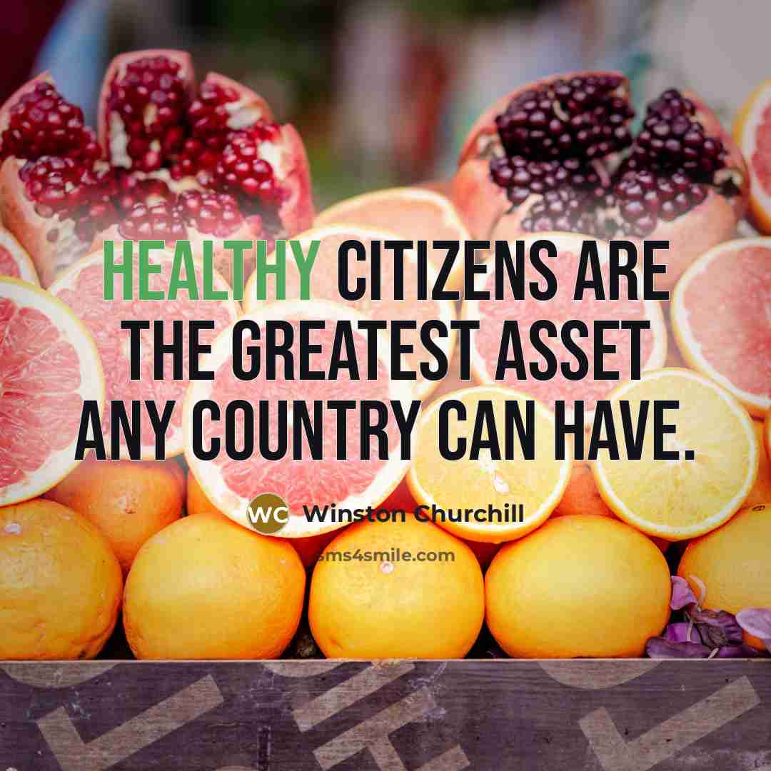 “Healthy citizens are the greatest asset any country can have.…” quote by Winston Churchill