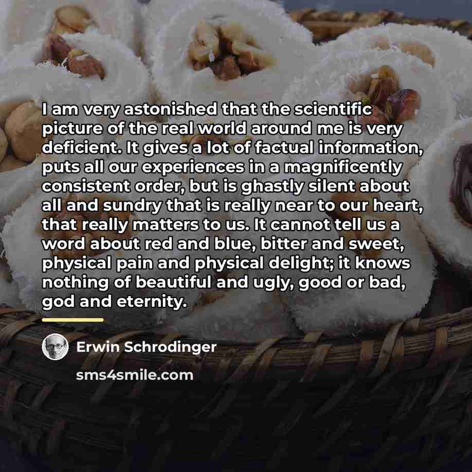 “I am very astonished that the scientific picture of the…” quote by Erwin Schrodinger