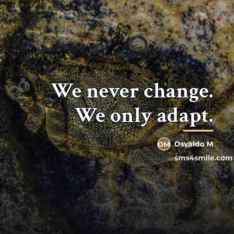 “We never change. We only adapt.…” quote by Osvaldo M