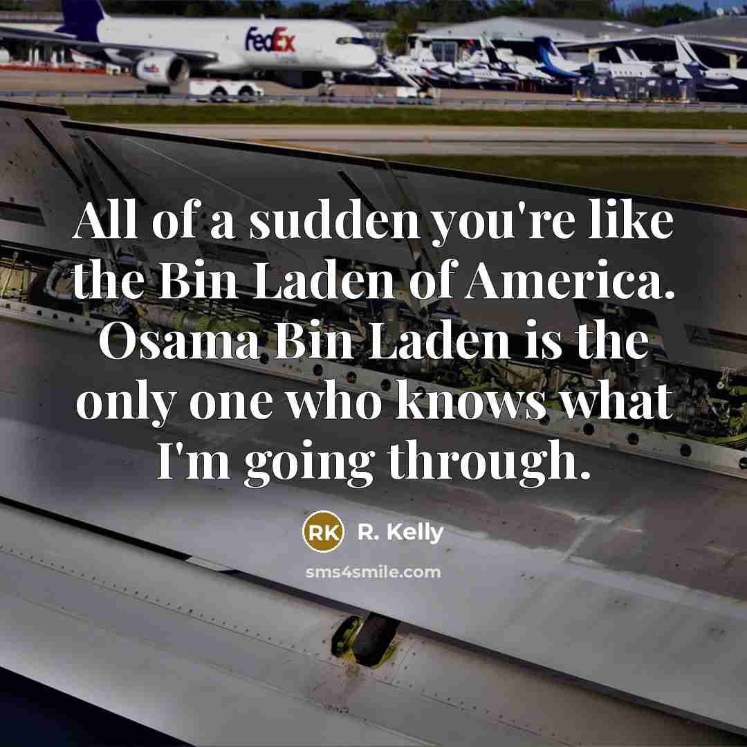 “All of a sudden you're like the Bin Laden of…” quote by R. Kelly