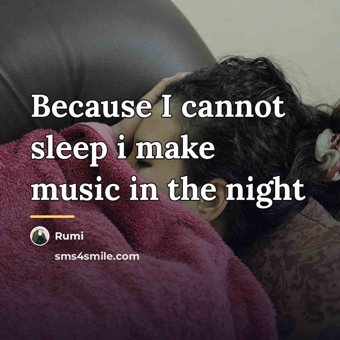 “Because I cannot sleep i make music in the night…” quote by Rumi