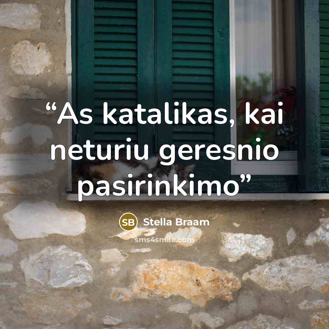 “As katalikas, kai neturiu geresnio pasirinkimo” quote by Stella Braam