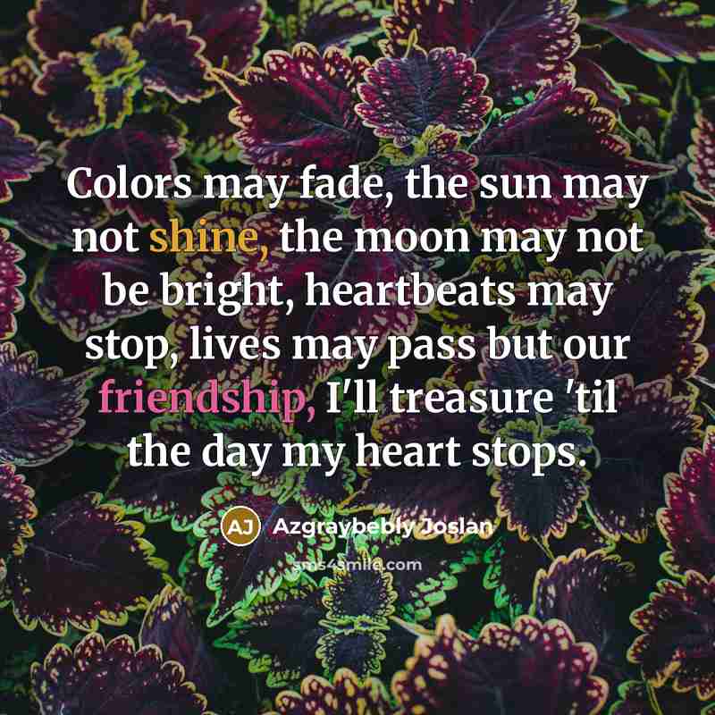 “Colors may fade, the sun may not shine, the moon…” quote by Azgraybebly Joslan