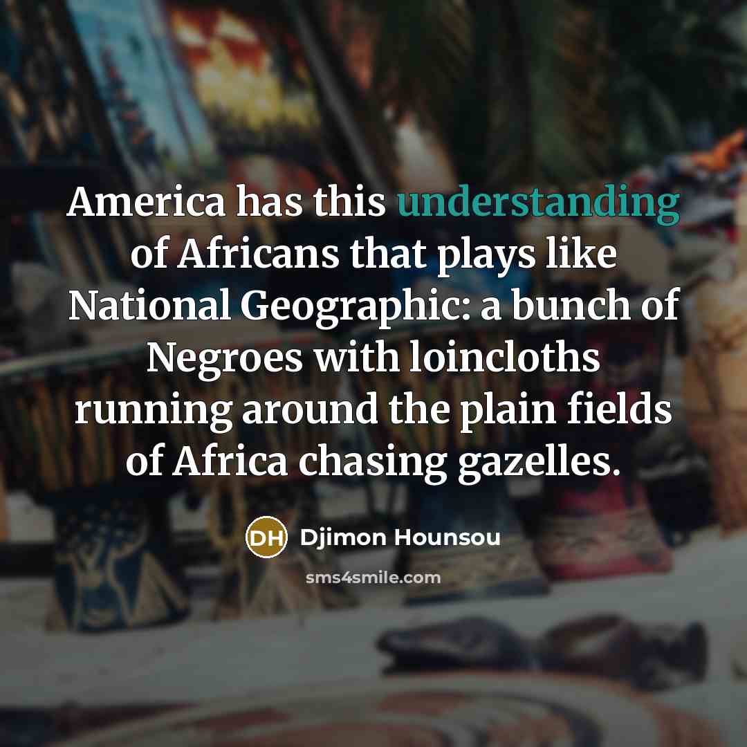 “America has this understanding of Africans that plays like National…” quote by Djimon Hounsou