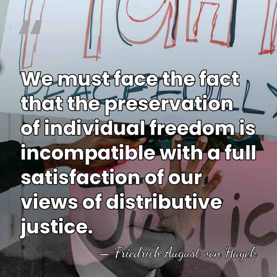We must face the fact that the preservation of individual freedom is&hellip; - Friedrich August von Hayek