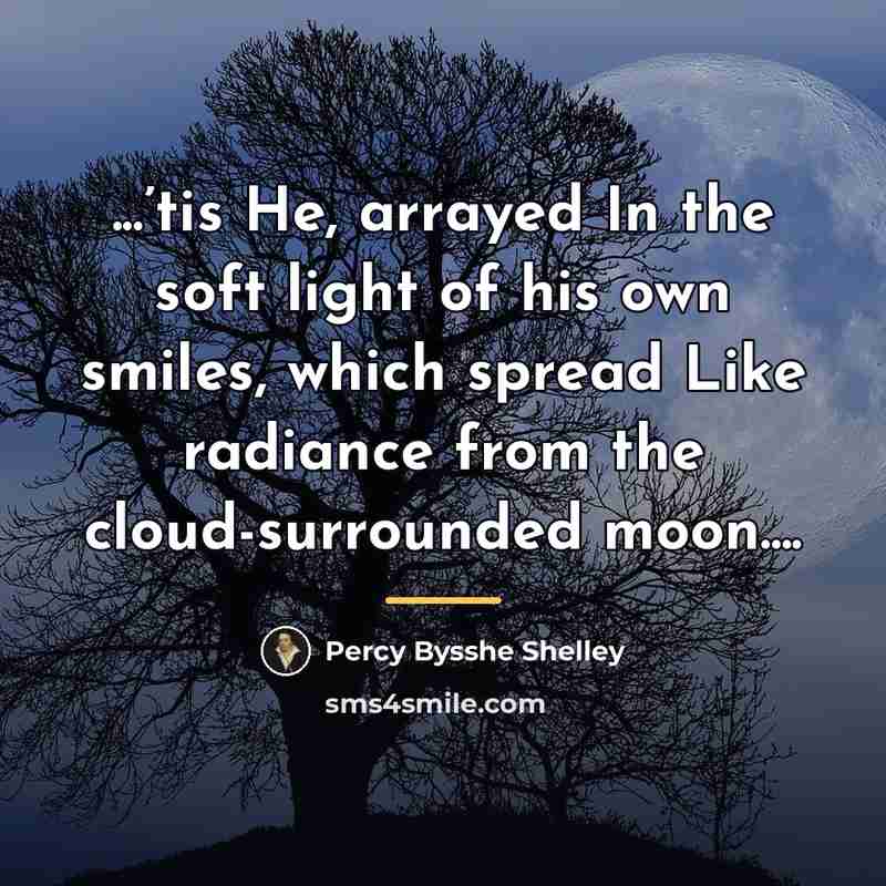 “...’tis He, arrayed In the soft light of his own…” quote by Percy Bysshe Shelley