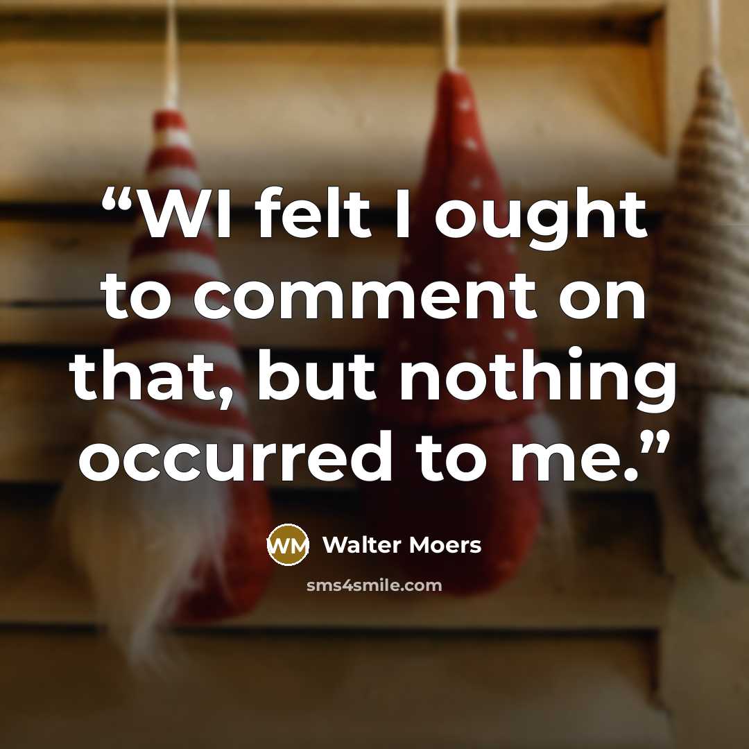 “WI felt I ought to comment on that, but nothing occurred to me.” quote by Walter Moers