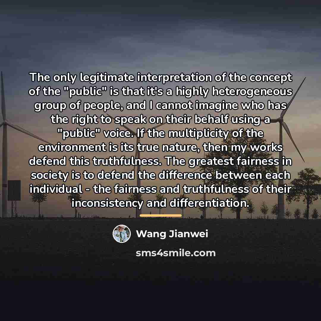 “The only legitimate interpretation of the concept of the "public"…” quote by Wang Jianwei