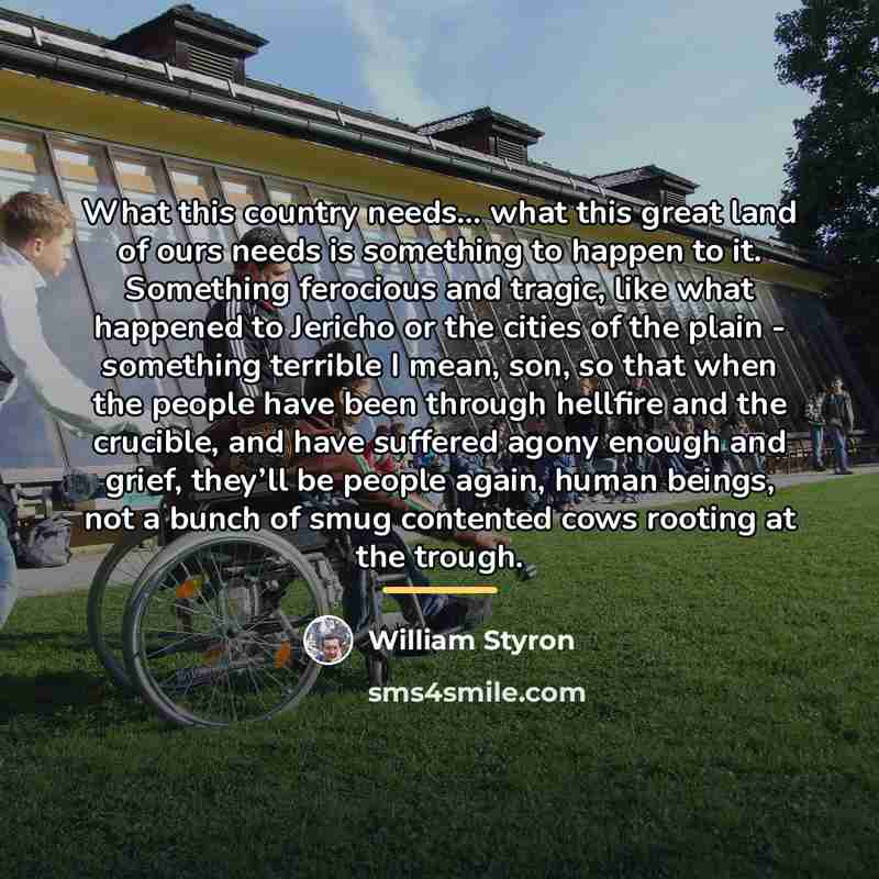 “What this country needs... what this great land of ours…” quote by William Styron