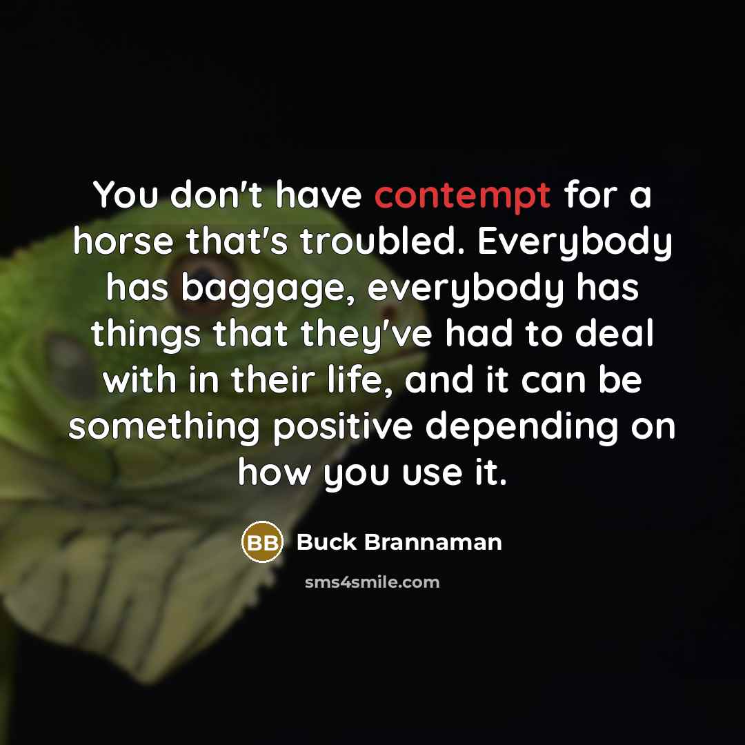 “You don't have contempt for a horse that's troubled. Everybody…” quote by Buck Brannaman
