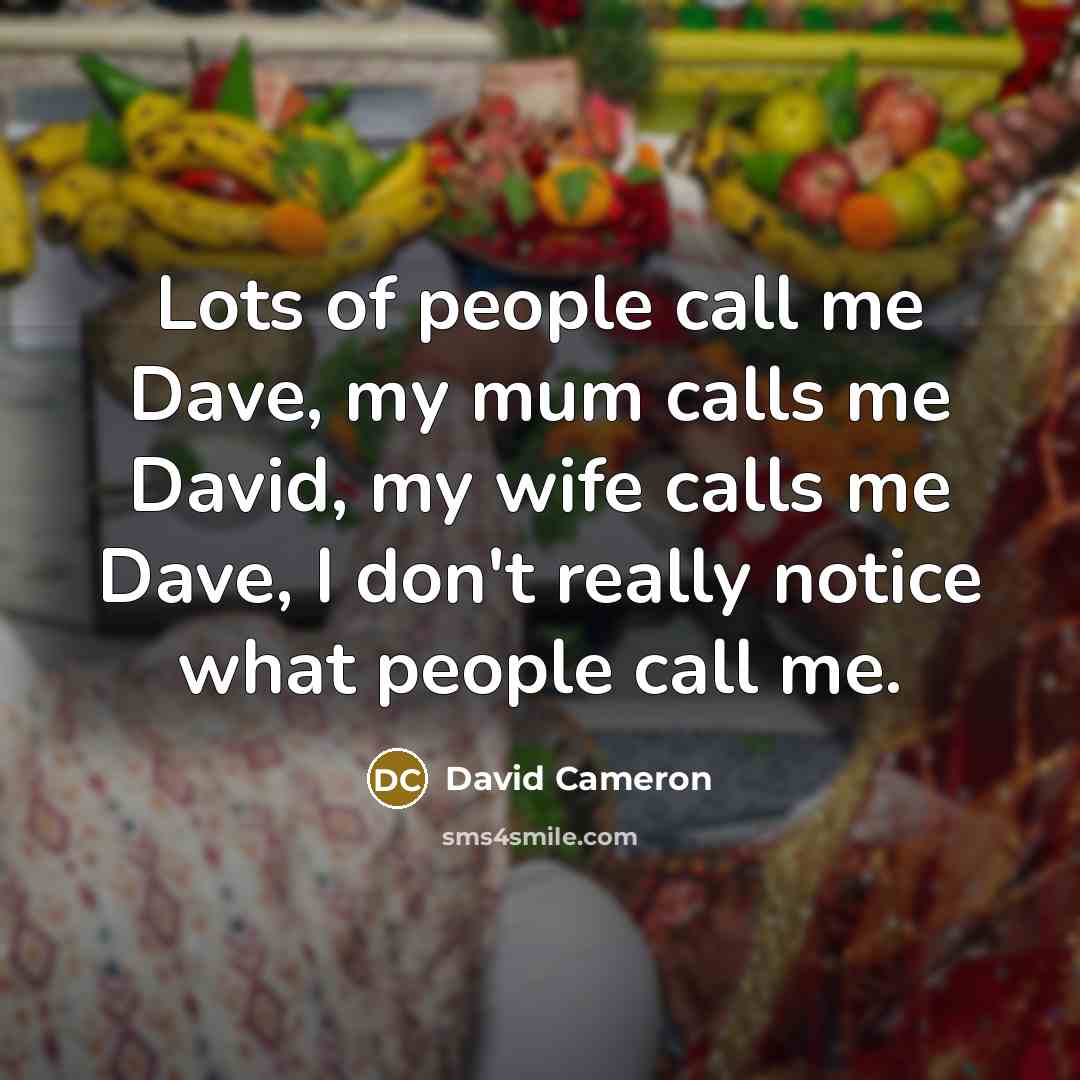“Lots of people call me Dave, my mum calls me…” quote by David Cameron