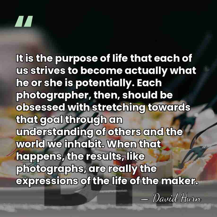 It is the purpose of life that each of us strives to&hellip; - David Hurn