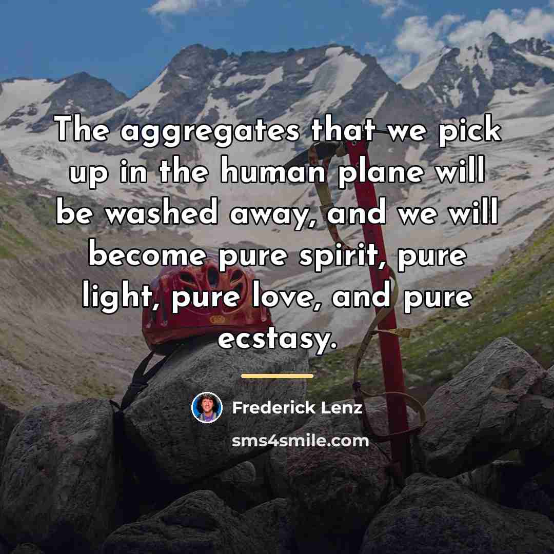 “The aggregates that we pick up in the human plane…” quote by Frederick Lenz