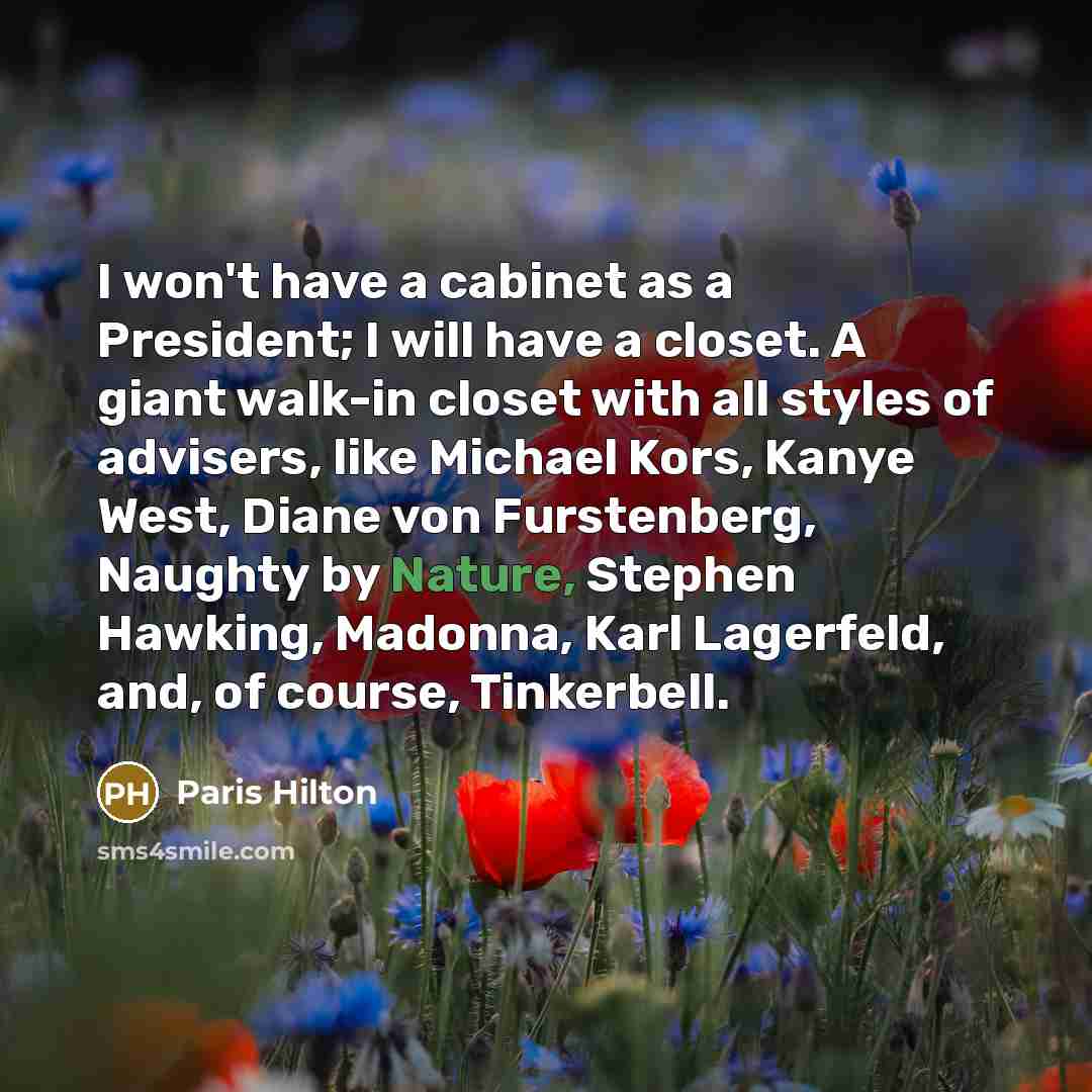 “I won't have a cabinet as a President; I will…” quote by Paris Hilton