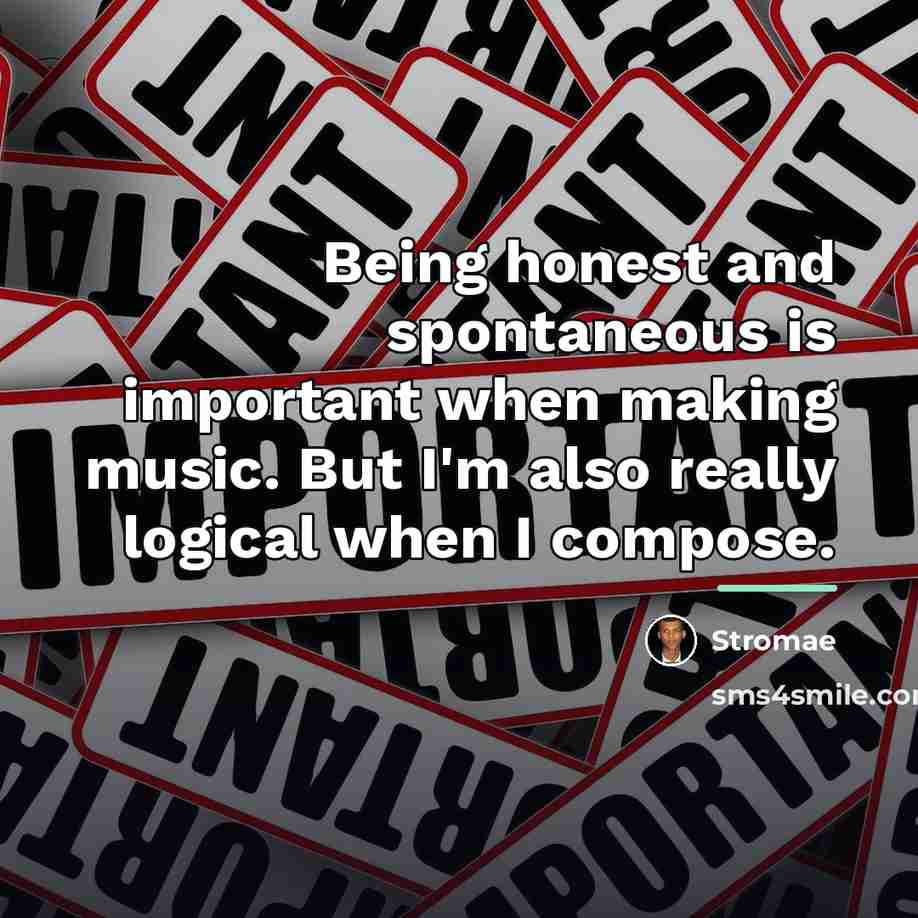“Being honest and spontaneous is important when making music. But…” quote by Stromae