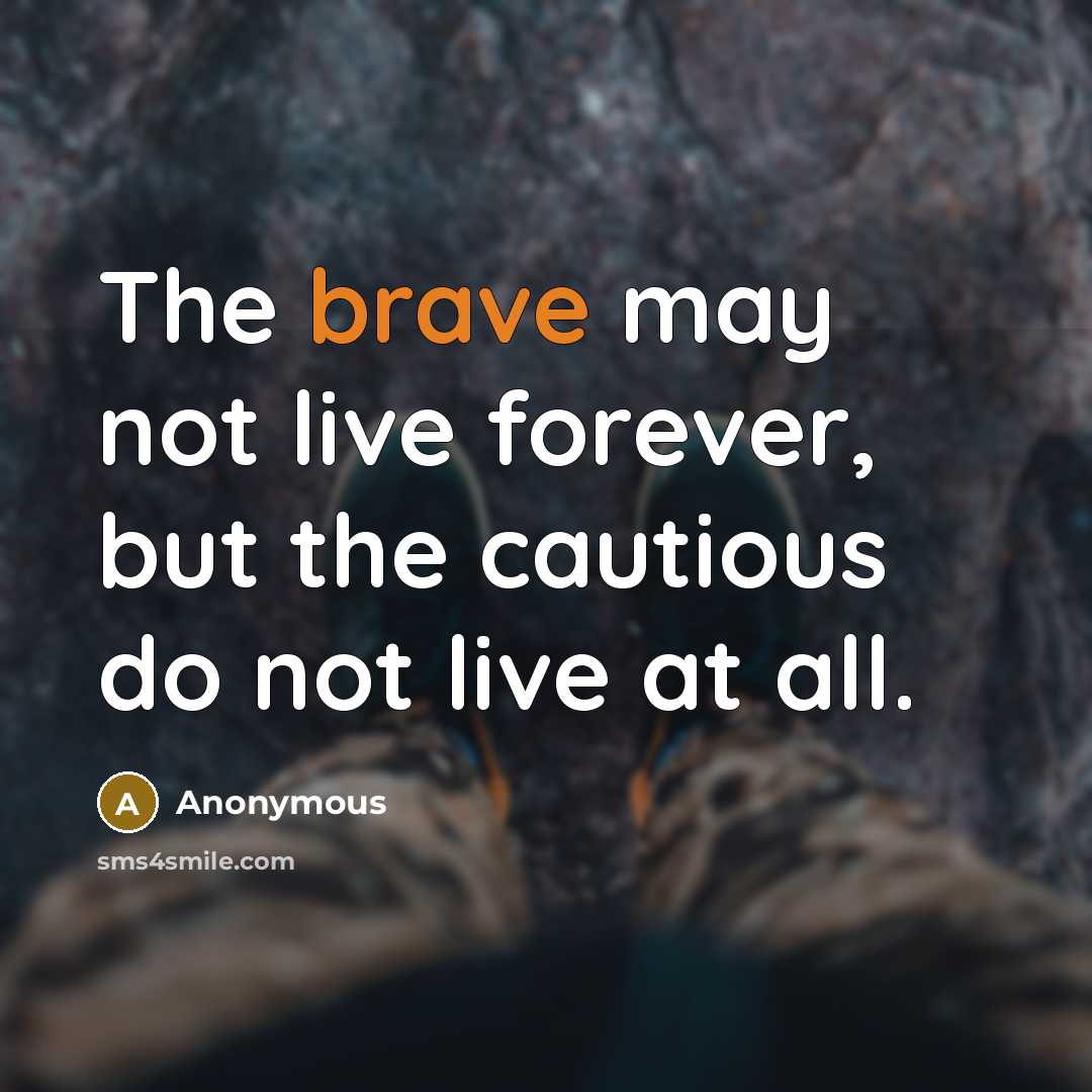 “The brave may not live forever, but the cautious do…” quote by Anonymous