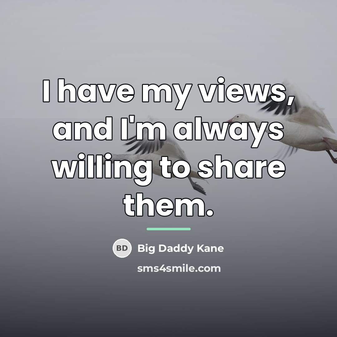 “I have my views, and I'm always willing to share…” quote by Big Daddy Kane