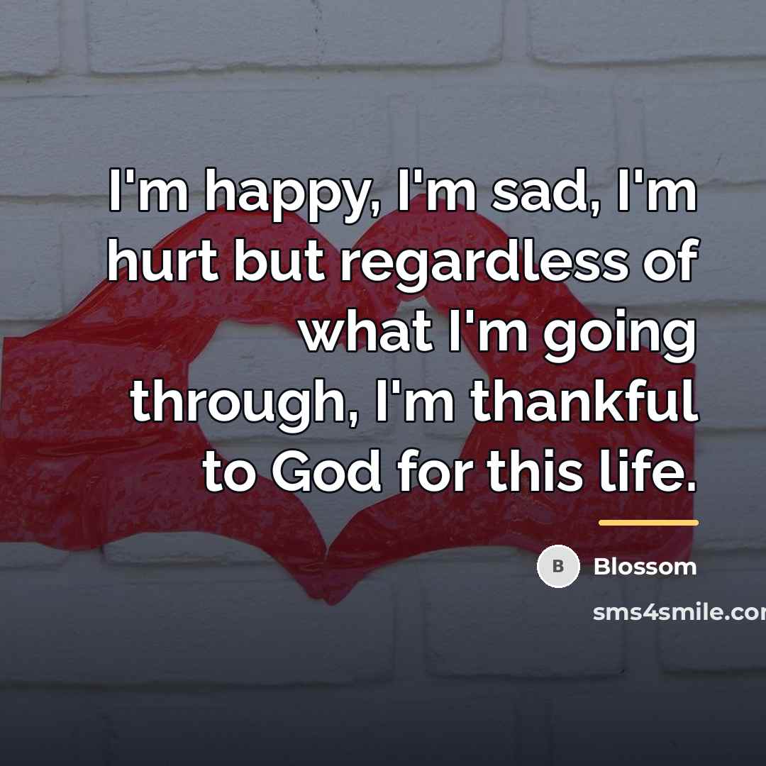 “I'm happy, I'm sad, I'm hurt but regardless of what…” quote by Blossom