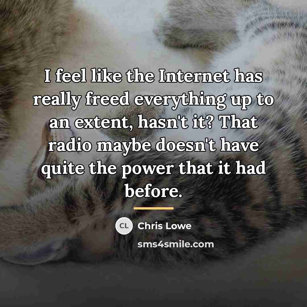 “I feel like the Internet has really freed everything up…” quote by Chris Lowe