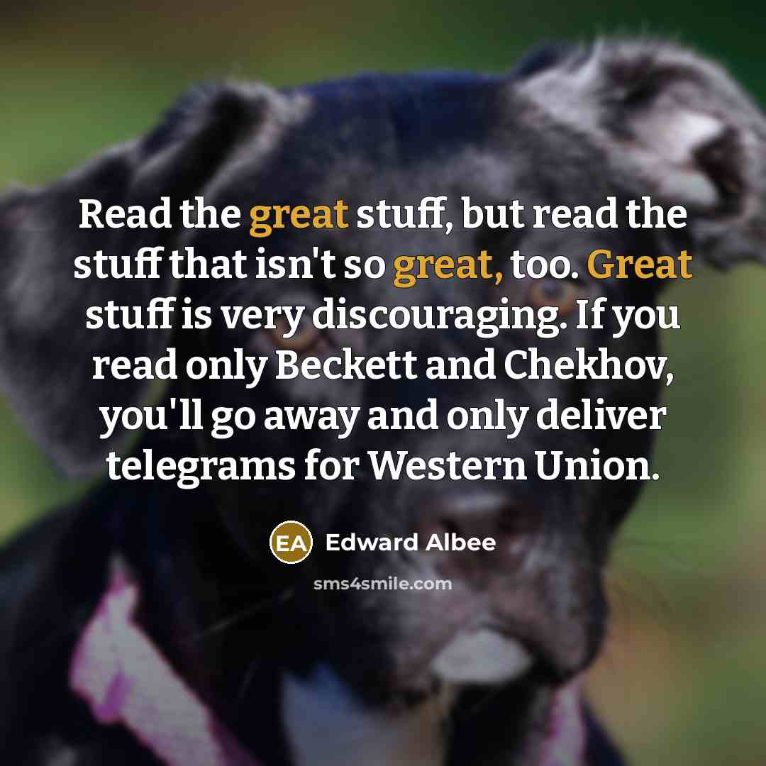 “Read the great stuff, but read the stuff that isn't…” quote by Edward Albee