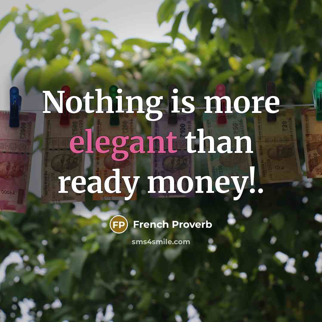 “Nothing is more elegant than ready money!.…” quote by French Proverb