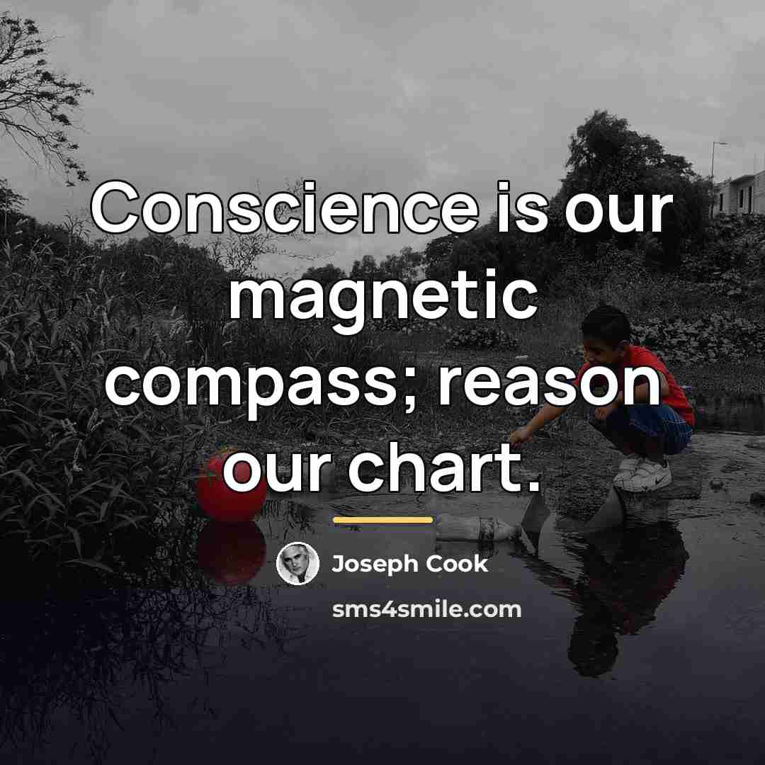 “Conscience is our magnetic compass; reason our chart.…” quote by Joseph Cook