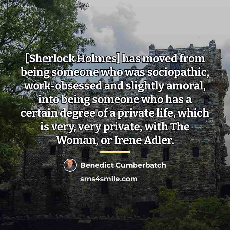 “[Sherlock Holmes] has moved from being someone who was sociopathic,…” quote by Benedict Cumberbatch