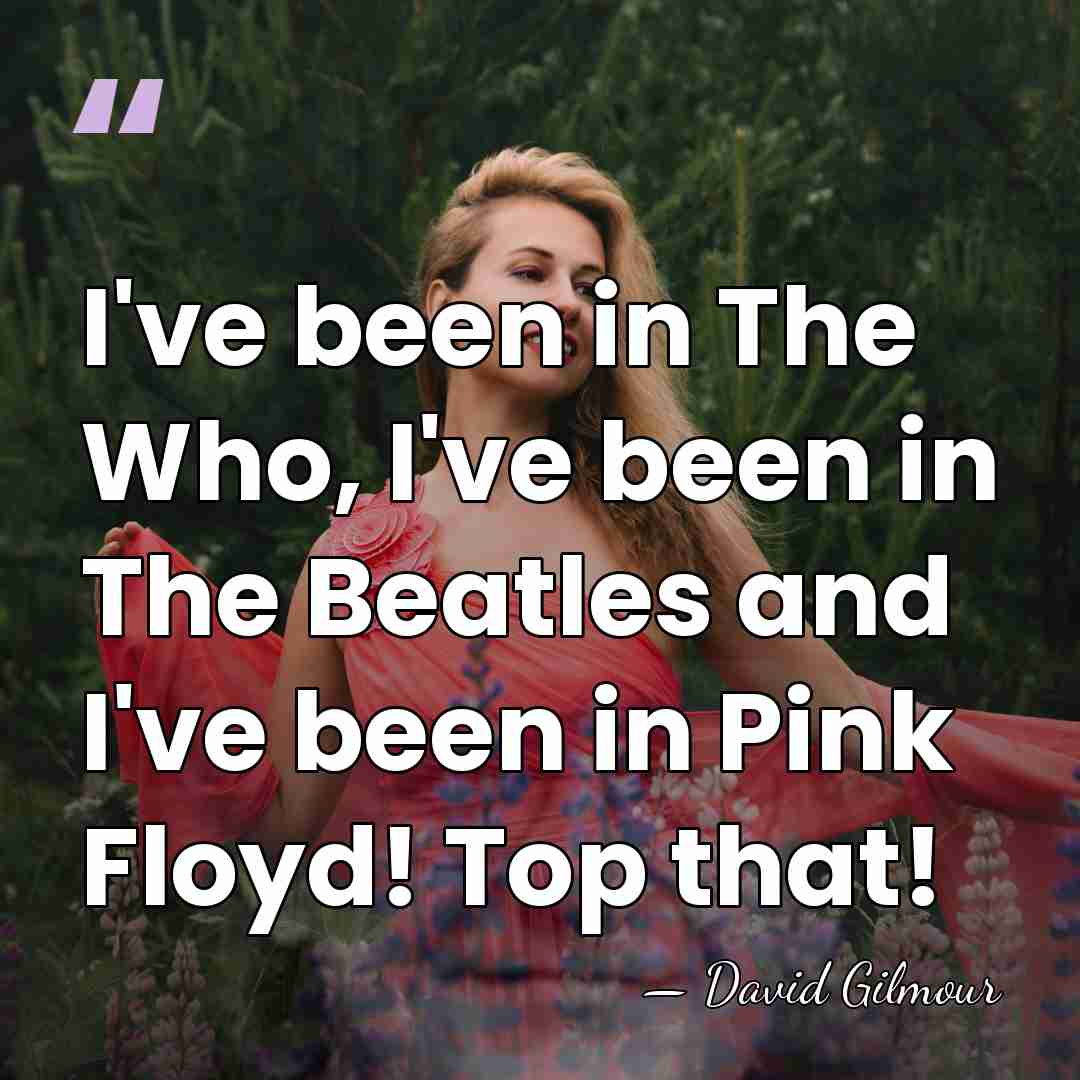I've been in The Who, I've been in The Beatles and I've&hellip; - David Gilmour