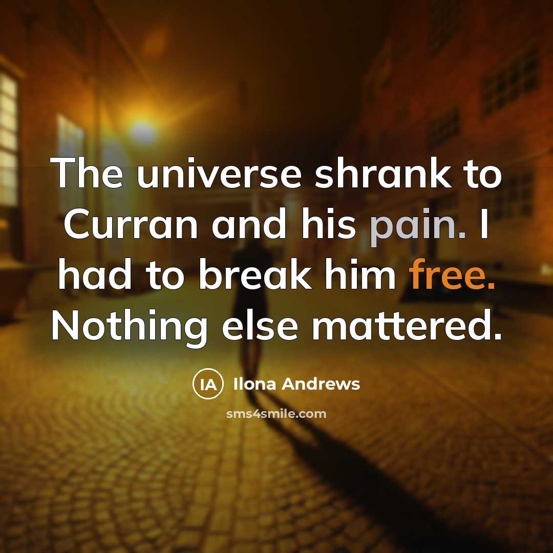 “The universe shrank to Curran and his pain. I had…” quote by Ilona Andrews
