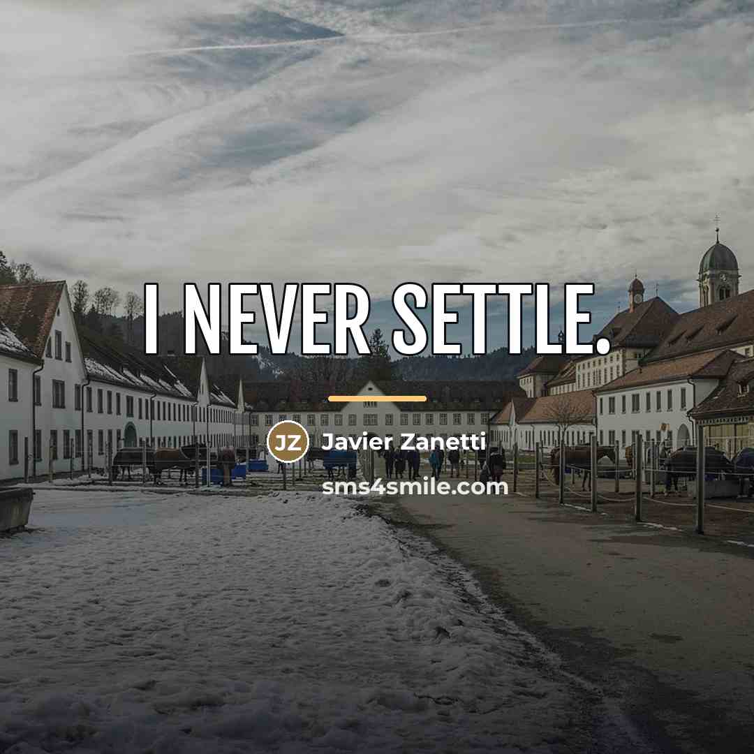 “I never settle.…” quote by Javier Zanetti