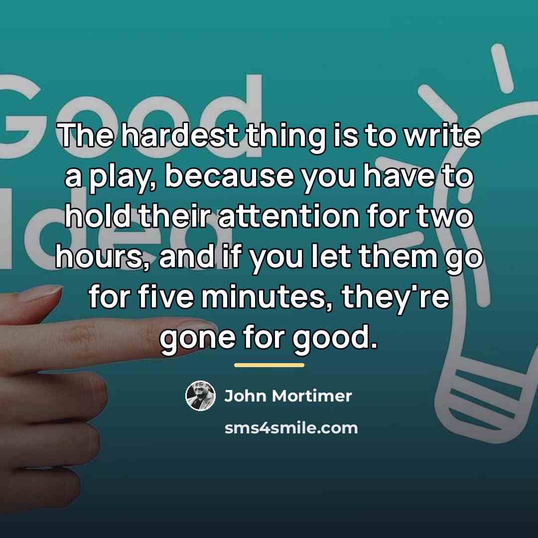 “The hardest thing is to write a play, because you…” quote by John Mortimer