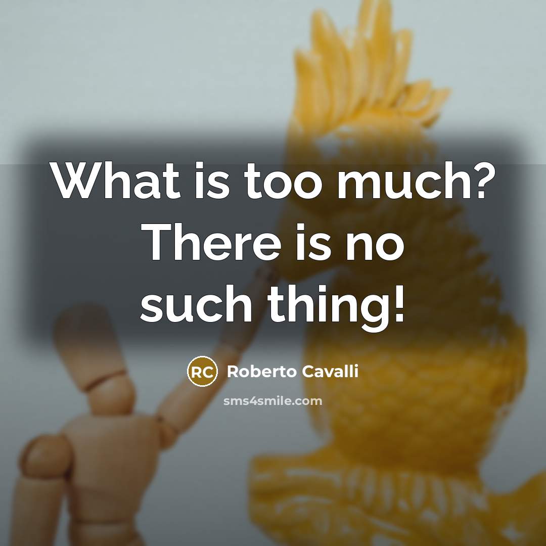 “What is too much? There is no such thing!…” quote by Roberto Cavalli