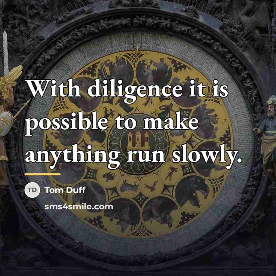 “With diligence it is possible to make anything run slowly.…” quote by Tom Duff