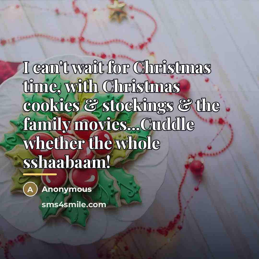 “I can't wait for Christmas time, with Christmas cookies &…” quote by Anonymous