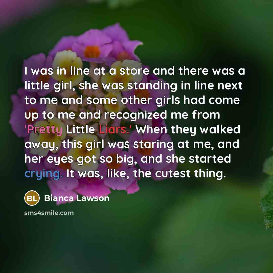 “I was in line at a store and there was…” quote by Bianca Lawson