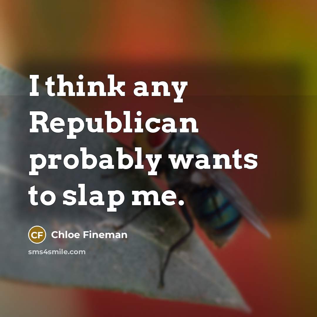 “I think any Republican probably wants to slap me.…” quote by Chloe Fineman