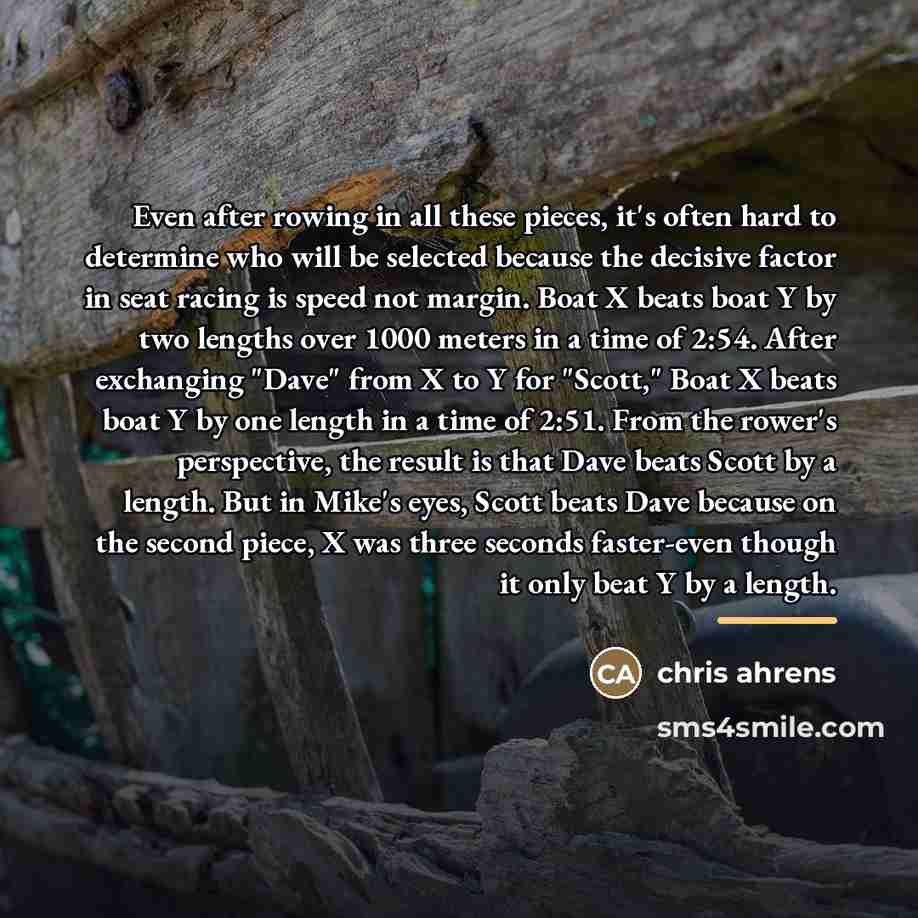 “Even after rowing in all these pieces, it's often hard…” quote by Chris Ahrens