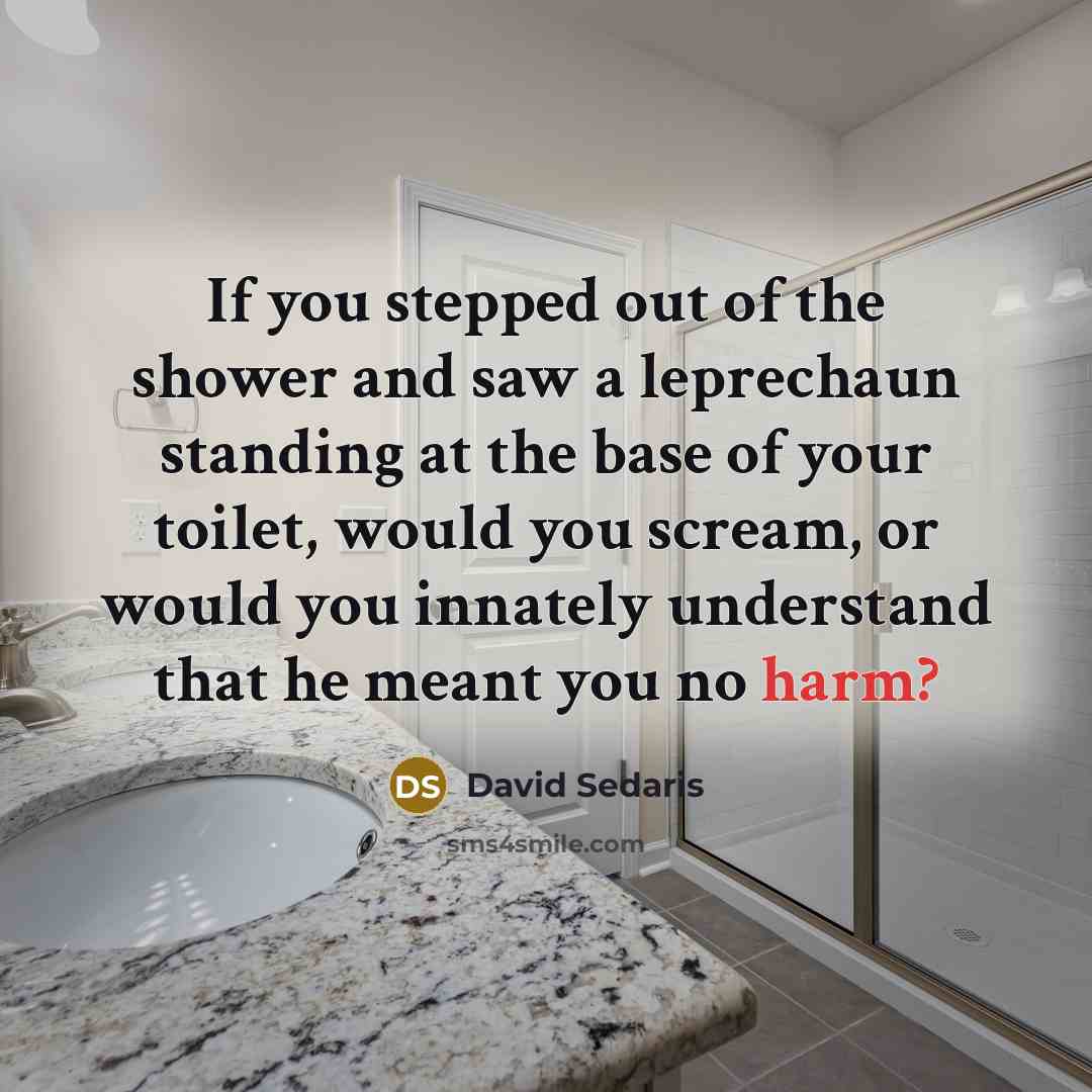“If you stepped out of the shower and saw a…” quote by David Sedaris