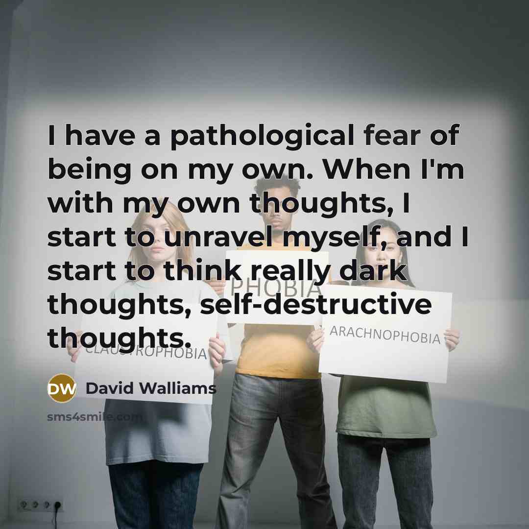 “I have a pathological fear of being on my own.…” quote by David Walliams