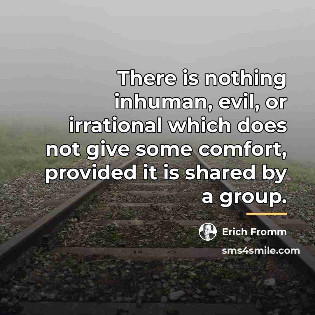 “There is nothing inhuman, evil, or irrational which does not…” quote by Erich Fromm