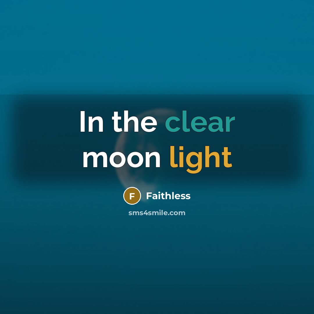 “In the clear moon light” quote by Faithless