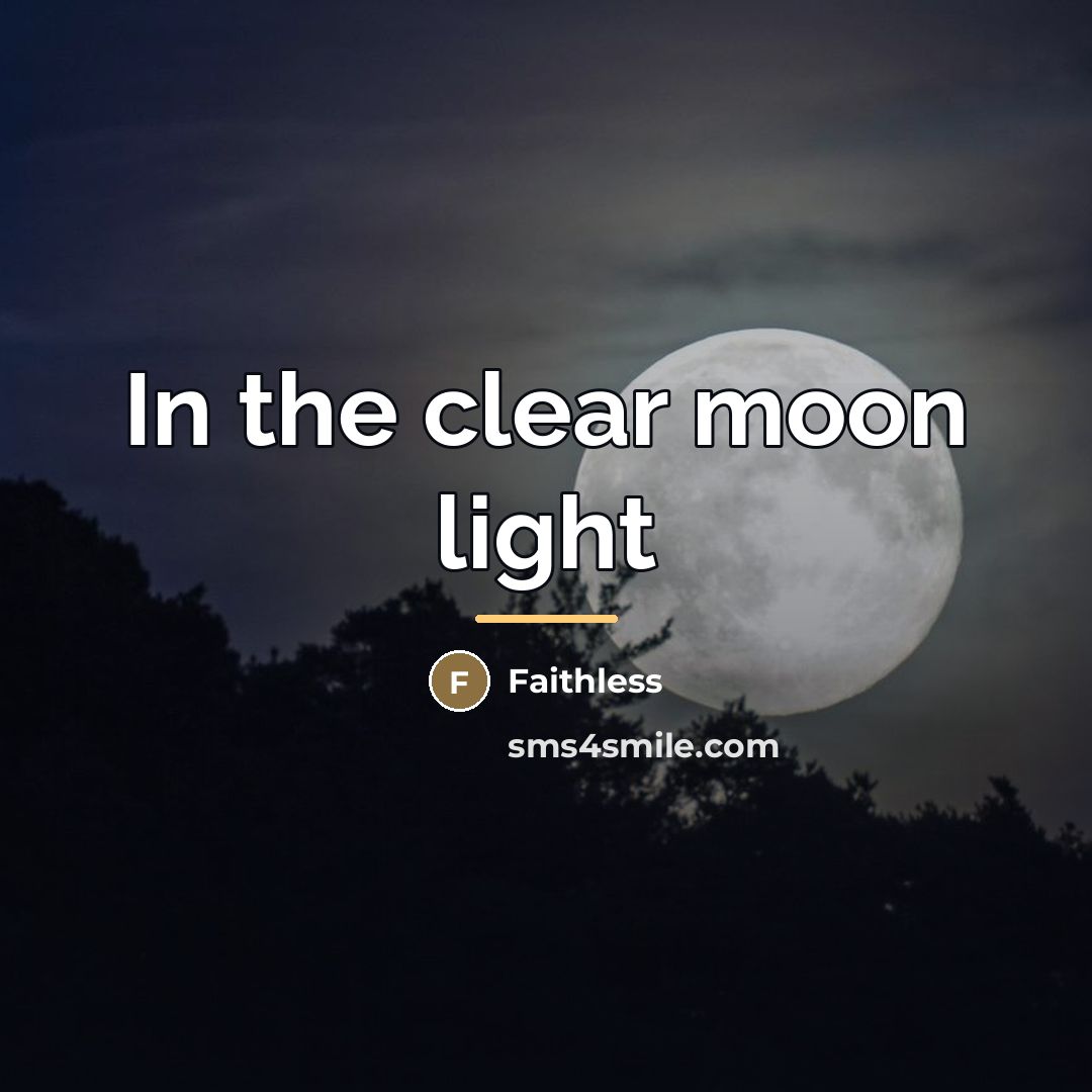 “In the clear moon light…” quote by Faithless