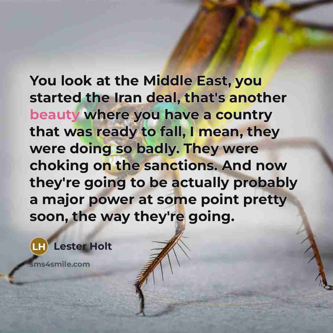 “You look at the Middle East, you started the Iran…” quote by Lester Holt