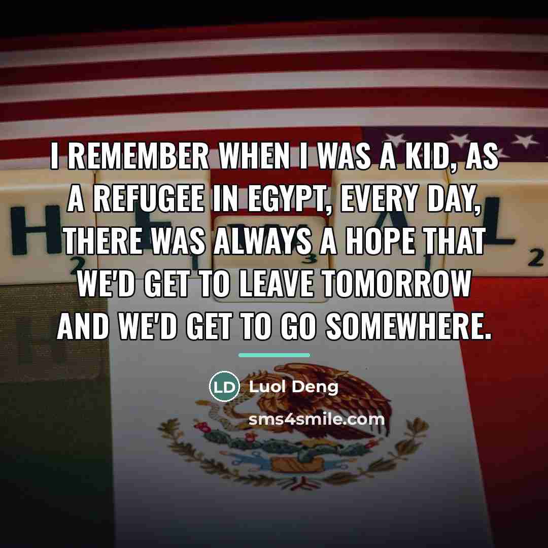 “I remember when I was a kid, as a refugee…” quote by Luol Deng