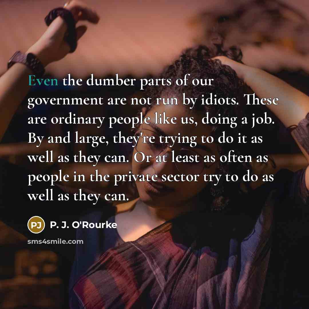 “Even the dumber parts of our government are not run…” quote by P. J. O'Rourke