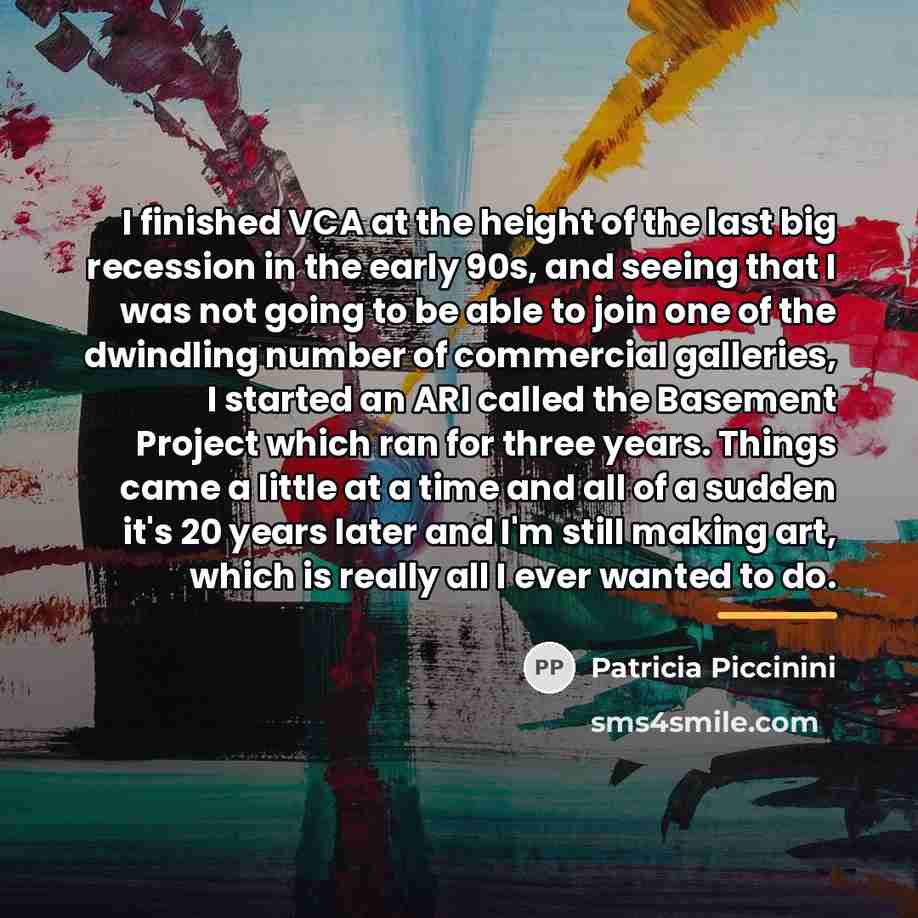 “I finished VCA at the height of the last big…” quote by Patricia Piccinini