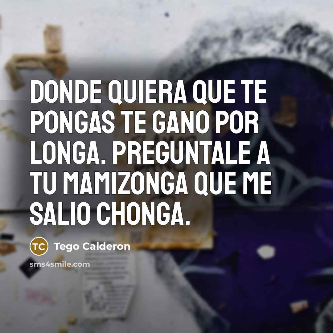 “Donde quiera que te pongas te gano por longa. Preguntale…” quote by Tego Calderon