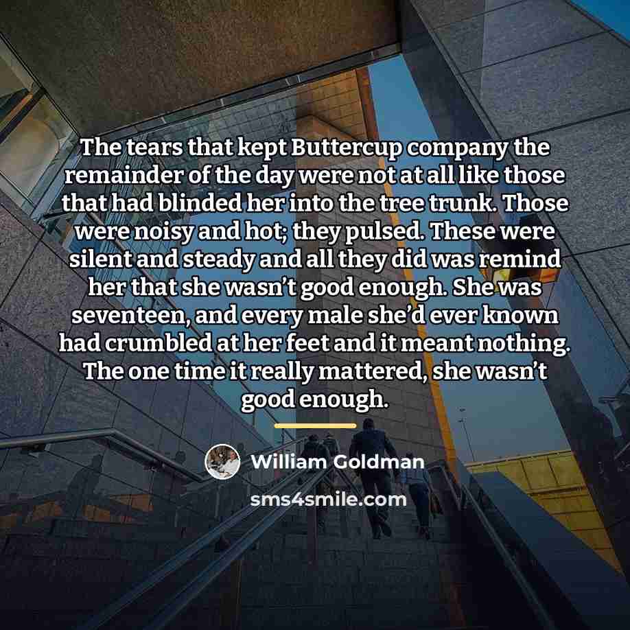 “The tears that kept Buttercup company the remainder of the…” quote by William Goldman